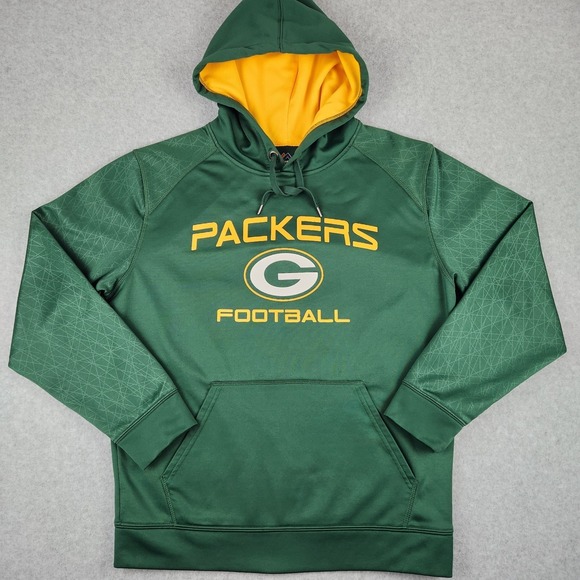 Green Bay Packers Majestic Pullover Hoodie Mens M NFL Football Gameday - Picture 1 of 9